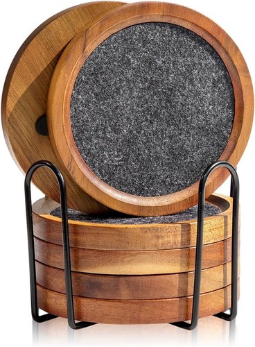 Acacia wood coasters - of, 6