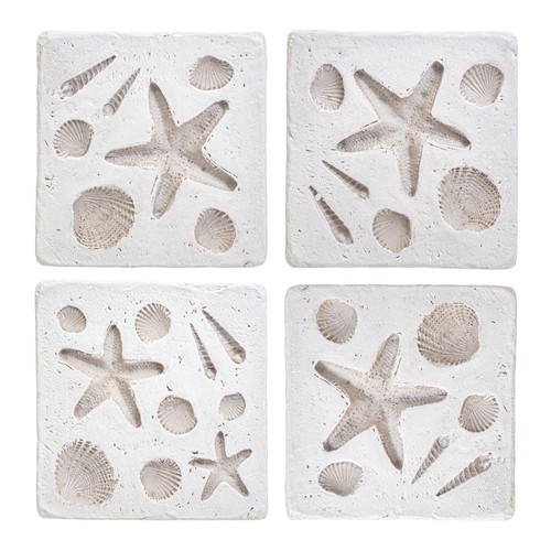 4pc shell coasters - coasters, resin