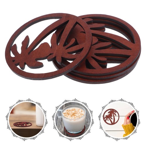 4pcs wooden tree mug - wooden,