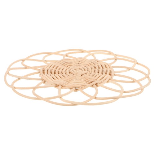 Rustic beige rattan coaster - rustic,