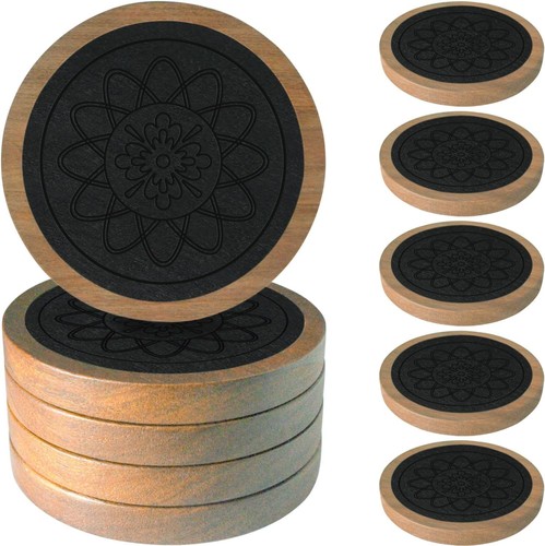 Wood drink coasters set - wood,