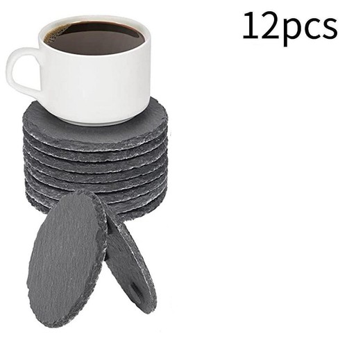 12pcs slate drink coasters - slate,