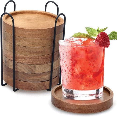 Rustic wooden coasters - wooden, of