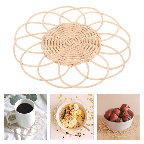 Rustic rattan coaster - coaster, table
