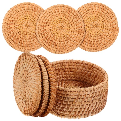Woven coaster retro rustic - coaster,