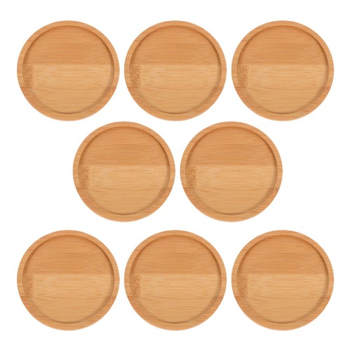 Beige bamboo coaster - bamboo,