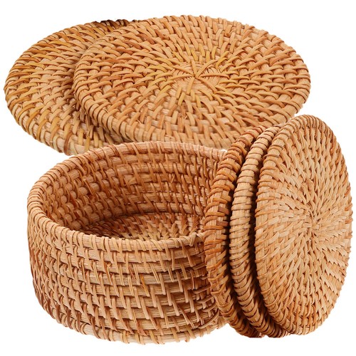 Rattan woven coaster rustic - woven,