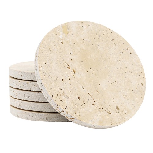 Italian travertine coasters - italian,