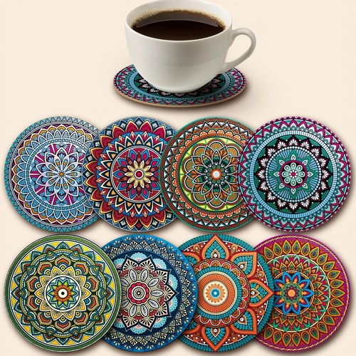 Coasters set wooden table - wooden,