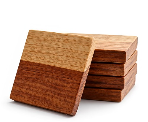 Handmade wood coasters set - handmade,