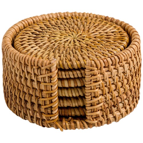 Rustic woven rattan - rattan, tray