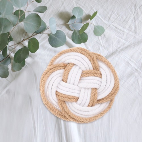 2pcs woven coasters tea cup - 2pcs,