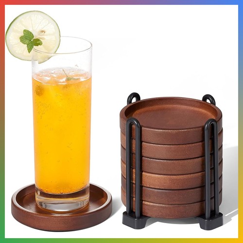 Set round wood coasters - wood,