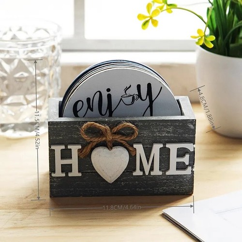 Wooden coasters set - wooden,