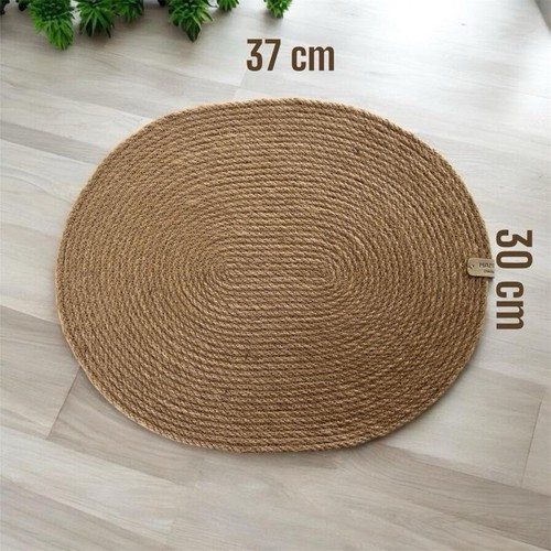 Set handmade oval jute rope - set, 6
