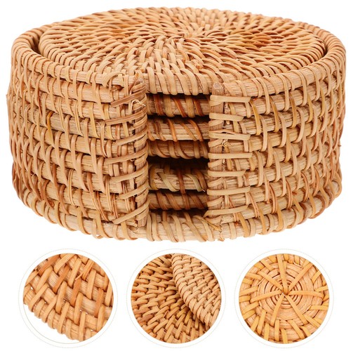 Rattan woven coaster rustic - woven,
