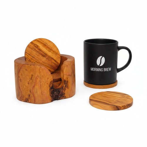 Olive wood coaster - olive,