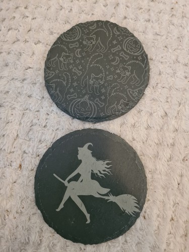 Slate round coasters rustic - round,