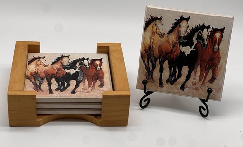Set wild horses - set, ceramic