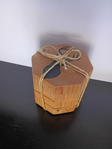 Wood coster buck deer handmade - coster,