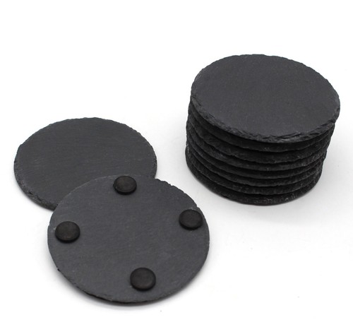 Slate round coasters rustic - slate,