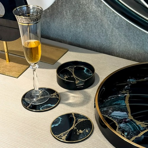 Agate drinks coaster set - agate, 4