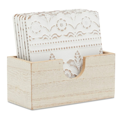 Set white coasters for - 6,