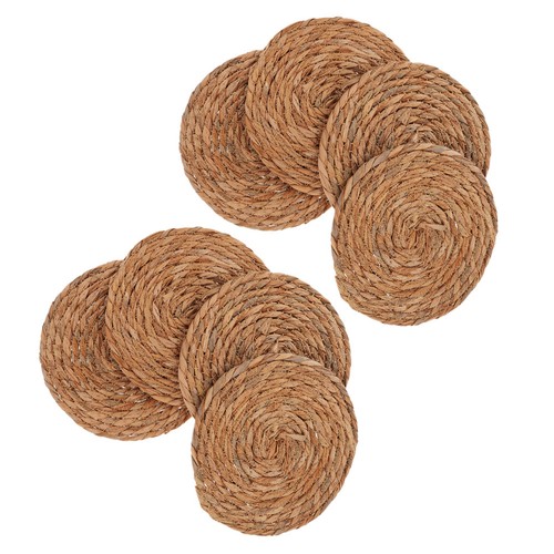 Reusable straw woven coasters - straw,
