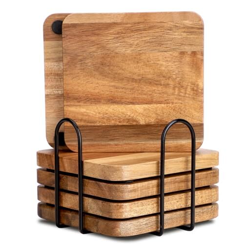 Acacia wood coasters square - wood,