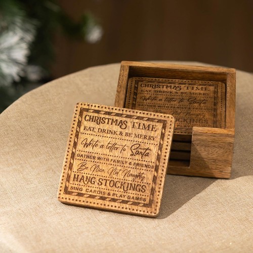 4pc wooden christmas - 4pc,