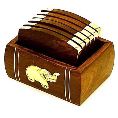 Rustic wooden coasters set - rustic,