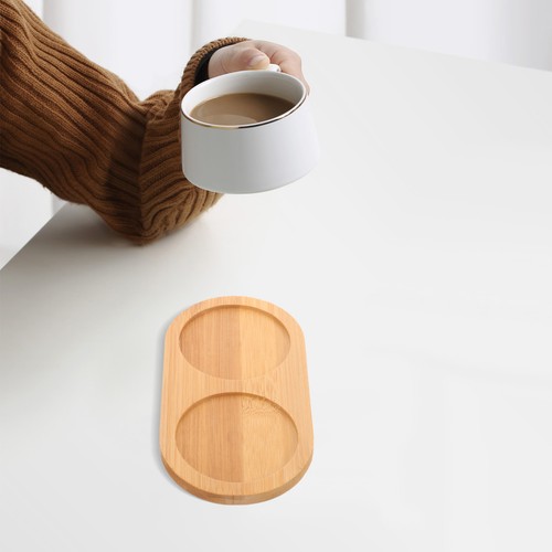 Drink cup coaster - drink, bamboo