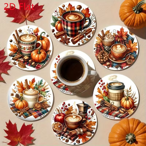 Autumn cosy rustic - rustic, coasters